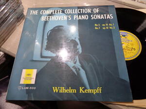 ヴィルヘルム・ケンプ氏の直筆サイン入,WILHELM KEMPFF SIGNED!!!/BEETHOVEN:PIANO SONATAS(JAPAN/DGG:LGM-503 TULIP LABEL FLAT DISC LP