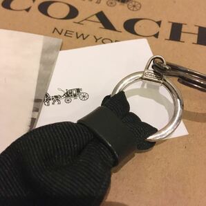 コーチ COACH キーホルダー キーリング バッグチャーム ブラック リボン ユニセックスの画像4