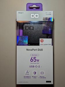 【新品未開封】CIO NovaPort DUO 65W GaN2ポート充電器 ブラック＋レシート