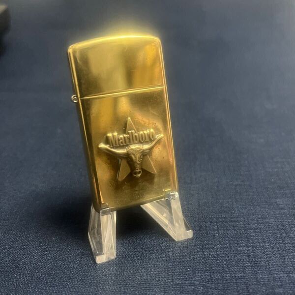 激レアzippo slim'92懸賞品ロングホーンマールボロジッポ ースリム火花テストのみ未使用品カウボーイ世田谷ベース好き