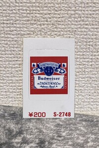 バドワイザー　ステッカー シール定価200円　横4.5cm×縦7.2cm