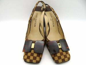 LV　LOUIS VUITTON　ルイ・ヴィトン　ダミエソバージュ パンプス　#37　4442