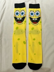 spongebob★スポンジボブ★yellow★黄色★socks★ソックス★ビックフェイス★顔★メンズ★ウィメンズ★人形★ぬいぐる