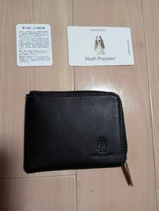 未使用　ミニ財布　ハッシュパピー　羊革　コインケース カードケース ラウンドファスナー　黒