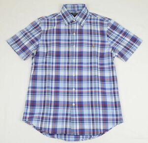 ●POLOラルフローレン半袖ボタンダウンシャツ(チェック,US-XS(JP-M～S)),綿100%)新品