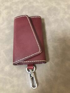 [ free shipping ] key case men's original leather cow leather 6 ream hook card inserting card slot attaching ticket holder da-f Brown 