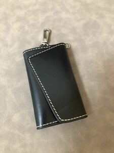  key case men's original leather 6 ream hook card inserting card slot attaching black 