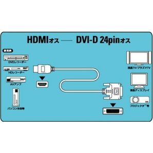 送料無料！DVI - HDMI 変換ケーブル 1.5m 双方向対応 金メッキ端子 1080PフルHD対応 ・DVI-HDMI15の画像3