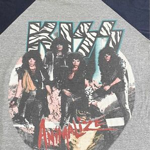 1984-85年 KISS ツアーTシャツ 両面プリント　ラグランT Lサイズ　アメリカ製