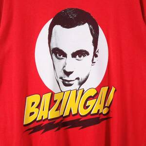 ビッグバンセオリー Tシャツ M レッド BAZINGA! 