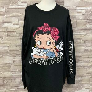 新品　ベティちゃん　ロンT　BettyBoop ベティブープ　リボン　ブラック