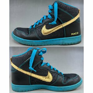 ●○[3] NIKE NIKEiD ハイカット スニーカー ナイキ DUNK ダンク ZOOM 黒×金×青 393427-991 26.5cm 中古品 06/020903s○●の画像2