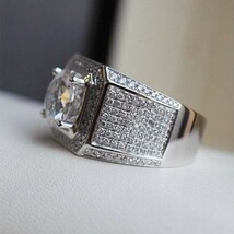 MA257:【定価67800円】１円スタート 極美 クリスタル シルバー リング 婚約 ジュエリー 高級感_画像6