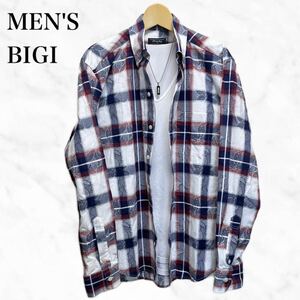 MEN'S BIGI チェックシャツ　長袖シャツ　ボタンダウンシャツ