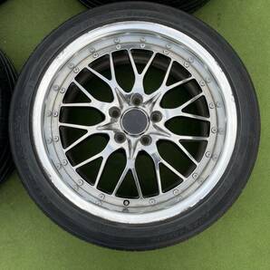 ◆ 希少！ MESH LOCK SMICE ロックスミス 当時物 ◆18x7.5J+42/8.5J+38/PCD:114.3/5穴◆4本セット.スカイライン、シルビア、チェイサー 等の画像5