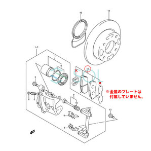 フロント ブレーキーローター ブレーキパッド 左右セット スズキ ラパン HE21S ツイン EC22S 55311-67H00 55810-58J00 出荷締切18時の画像3