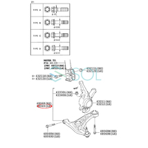 トヨタ プロボックス(NCP160 NCP165 NSP160) ヴィッツ(KSP90 NCP91 NCP95 SCP90) フロント ロアアーム ナット付 左側 48069-59135_画像2