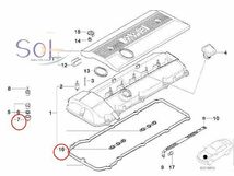 BMW E46 E39 E60 E61 シリンダー ヘッドカバーガスケット(タペットカバーシール15個付き) セット 320i 325i 330i 525i 530i 11120030496_画像2