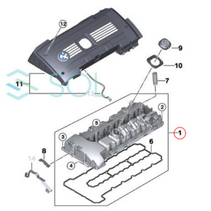 BMW F01 F02 E71 X6 E89 Z4 シリンダーヘッドカバー エンジンヘッドカバー バルブカバー ガスケット付 740i 740Li 35i 11127565284の画像2