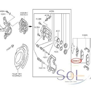 日産 エクストレイル(T30 NT30 PNT30 T31 NT31 DNT31 TNT31) ムラーノ(Z50 PZ50 PNZ50 TZ50) リア ブレーキパッド 左右セット AY060-NS045の画像2