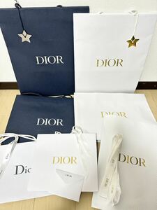 Dior ディオール ショッパー ショップ袋 紙袋 クリスチャンディオール ホワイト ネイビー　セット