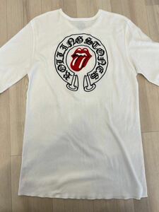 Chrome Hearts クロムハーツ　ローリングストーンズ背中刺繍　LIPS&TONGUE LONG Tee 長袖 Tシャツ カットソー 白 ホワイト 