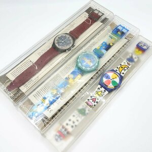 Swatch スウォッチ クロノグラフ 4石 カステルバジャック サブマリン クオーツ 腕時計 3点おまとめ 動作未確認 J272-2