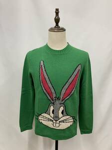 * превосходный товар *GUCCI Bugs Bunny вязаный S зеленый Gucci сотрудничество свитер tops стандартный товар 