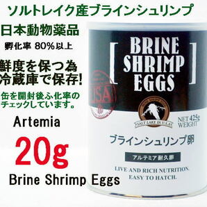 日本動物薬品 ニチドウ  ブラインシュリンプ エッグ 20g ユタ州 ソルトレイク産 ブラインシュリンプ の画像1