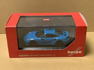 ヘルパ 1/43 ポルシェ 911 ターボ S 991.2 Herpa 1/43 Porsche 911 Turbo S マイアミブルー 箱違い 箱傷みあり