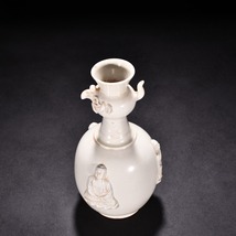 白磁 貼塑仏像 鷹首瓶 盈款 唐物 陶磁器 中国美術 工芸品 HB882_画像8