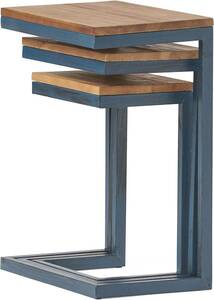 ◆限定特価処分品◆ネストテーブル サイドテーブル 2点セット 埋め込み式 ローテーブル 北欧 メタル ベッドテーブル 天然木 