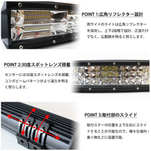 LED ライトバー 38cm 216W ワークライト 26000lm 12V 24V 作業灯 ハイパーコンボ 15インチ 補助灯 オフロード 防水 汎用 フォークリフト_画像4