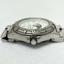 SEIKO セイコー V338-6B20 ALBA アルバ ムーンフェイズ AQUA GEAR メンズ 腕時計 QZ クォーツ デイト ヴィンテージ 腕時計 ホワイト文字盤_画像5