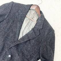 美品 希少XL位 ハリスツイード HarrisTweed テーラードジャケット くるみボタン 2B アウター メンズ 紳士服 LL 42R チャコールグレー_画像3