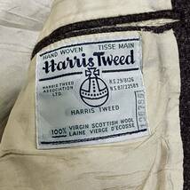 1円〜 極美品 L位 ハリスツイード Harris Tweed テーラードジャケット くるみボタン 2B 総裏 ウール100% アウター メンズ 紳士服 ブラウン_画像7