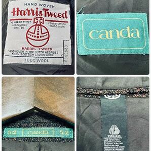 極美品 希少2XLサイズ！！ ハリスツイード Harris Tweed テーラードジャケット 2B くるみボタン アウター メンズ 紳士服 ブラウン 3L 52の画像8