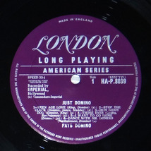 極美! UK Original 初回 LONDON HA-P 8039 JUST DOMINO / Fats Domino MAT: 1B/1B _画像3