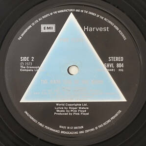 極上品! UK Original 初回 HARVEST SHVL 804 Blue Triangle The Dark Side of the Moon / Pink Floyd MAT: A2/B2 完品の画像6