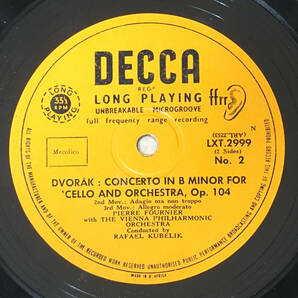 DECCA LXT 2999 ドヴォルザーク: チェロ協奏曲 ピエール・フルニエの画像4