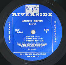 極美! US RIVERSIDE RLP 12-264 完全オリジナル Johnny Griffin Sextet 靑大/DGレーベル_画像3