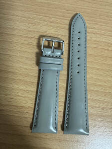 最新作●新品 時計ベルト コードバン ラグ幅22mm 22ｘ18mm 馬革 ハンドメイド 銀尾錠脱着可能 本物 グレー