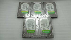 3.5型HDD WD WD5000AVCS Green Power 500GB SATA × 5個セット 中古動作品(w402)