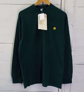 T924【ほぼ未使用】Jackson Matisse(ジャクソンマティス)ロングスリーブ モックネックＴシャツ Lサイズ GREEN 下札付 スマイルマーク