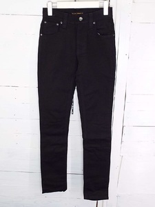 T1271〇Nudie Jeans(ヌーディージーンズ)W26 NJ3949 GRIM TIM グリムティム ブラックデニムパンツ