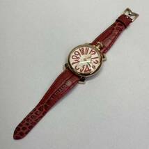 275-BY02) 美品 GaGa MILANO MANUALE 48MM Ref 5011.10S RED ガガミラノ マヌアーレ マニュアーレ レッド ゴールド 腕時計 手巻き 裏スケ_画像2