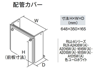リンナイ　WOP-A101(K)UW-650　給湯器用配管カバー　高さ650ミリ　