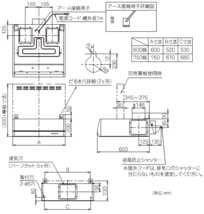 富士工業　浅型レンジフード　ターボファン　間口750ミリ　BFR-1E-751BK/W　ブラック/ホワイト_画像2