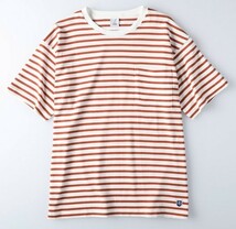 ◆新品◆ 定価3280円!! TOP-SIDER トップサイダー ボーダー柄 クルーネック Tシャツ カットソー 半袖 無地 赤 レッド メンズ Lサイズ_画像1