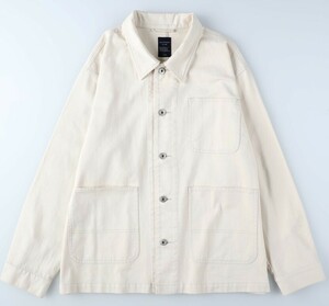 ◆新品◆ 定価7900円!! BACKNUMBER バックナンバー シンプルデザイン!! デニムジャケット カバーオール 白 オフホワイト メンズ Lサイズ
